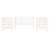 vidaXL 3 Piece Garden Lounge Set White Solid Wood Pine