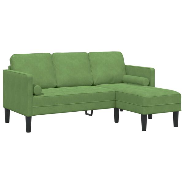 vidaXL Sofa Set 2 pcs Light green 173 x 131 x 67 cm Velvet