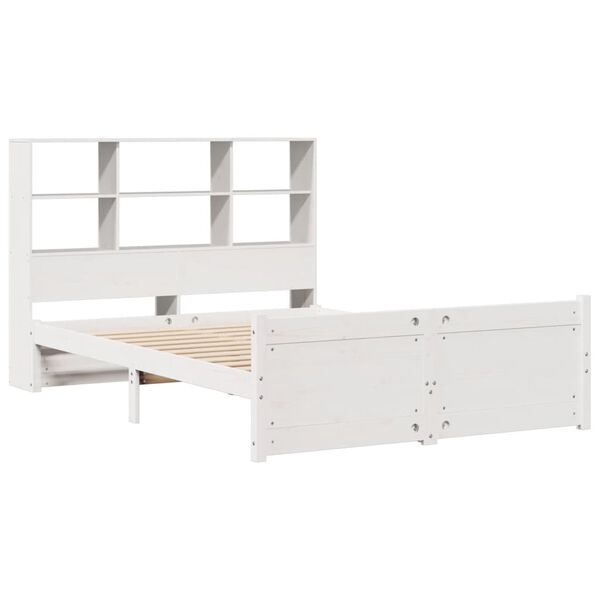 vidaXL Bookcase Bed without Mattress White 140x200cm Solid Wood Pine