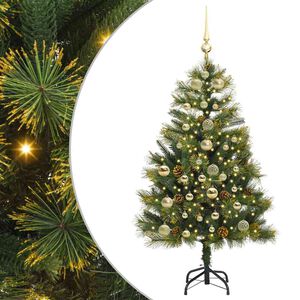 vidaXL Artificial Hinged Christmas Tree with Cones Green 150 cm
