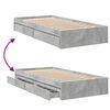 vidaXL Bed Frame with Drawers without Mattress Concrete Grey 100x200 cm