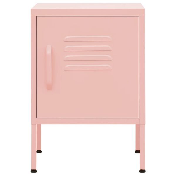 vidaXL Nightstands 2 pcs Pink 35x35x51 cm Steel