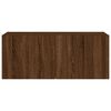 vidaXL TV Wall Cabinet with LED Lights Brown Oak 100x35x41 cm