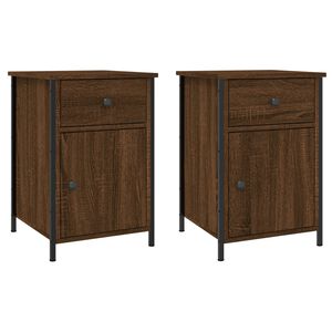 vidaXL Bedside Cabinets 2 pcs Brown Oak 40x42x60 cm Engineered Wood