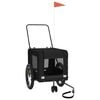vidaXL Pet Bike Trailer Black Oxford Fabric and Iron