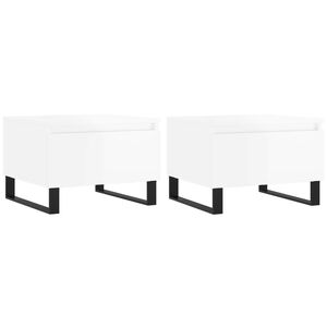 vidaXL Coffee Tables 2 pcs High Gloss White 50x46x35 cm Engineered Wood