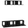vidaXL TV Cabinet Set Wall-mounted 4 pcs Black Oak Engineered Wood