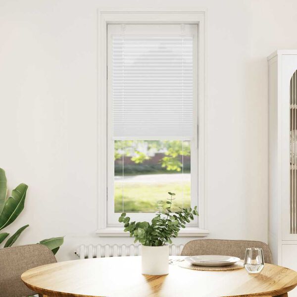 vidaXL Pleated Blind White 50x100 cm Fabric Width 49.4 cm Polyester