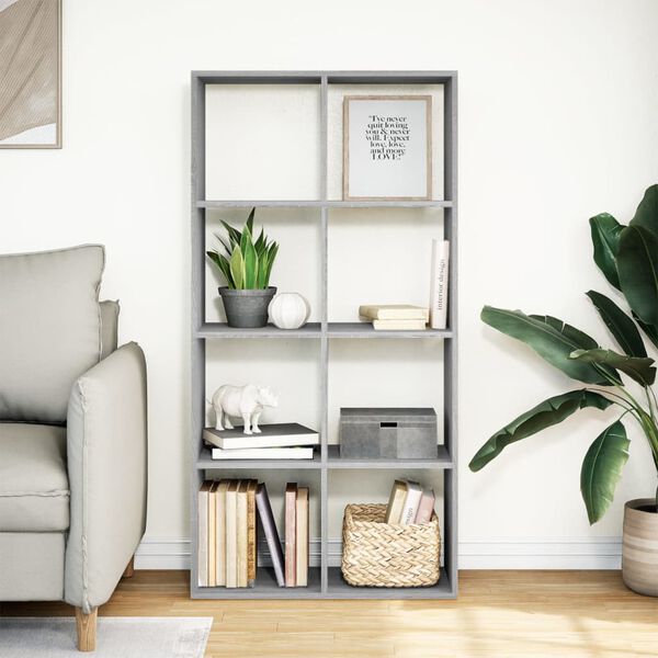 vidaXL Room Divider Bookcase Grey Sonoma 69.5x29x137.5 cm Engineered Wood