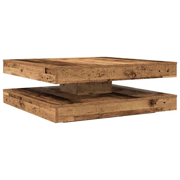 vidaXL Coffee Table 360-Degree Rotatable Old Wood 90x90x34.5 cm