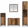 vidaXL Bathroom Furniture Set with Door 4 pcs Old wood Engineered wood
