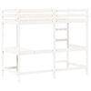 vidaXL Loft Bed without Mattress White 90x190 cm Single Solid Wood Pine