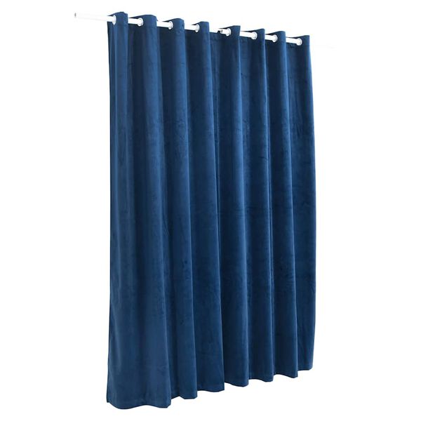 vidaXL Blackout Curtain with Metal Rings Velvet Dark Blue 290x245 cm