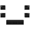 vidaXL 7 Piece TV Wall Units with LED Black Engineered Wood