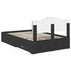 vidaXL Bed Frame with Headboard Black 135 x 190 cm Engineered Wood