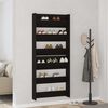 vidaXL Shoe Cabinet 2 pcs Black Oak 86 x 18 x 90 cm Engineered Wood