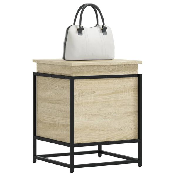 vidaXL Storage Box with Lid Sonoma Oak 40x40x51.5 cm Engineered Wood