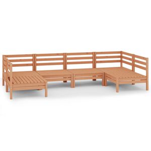 vidaXL 6 Piece Garden Lounge Set Honey Brown Solid Wood Pine