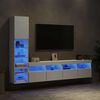 vidaXL 4 Piece TV Wall Units with LED White Engineered Wood