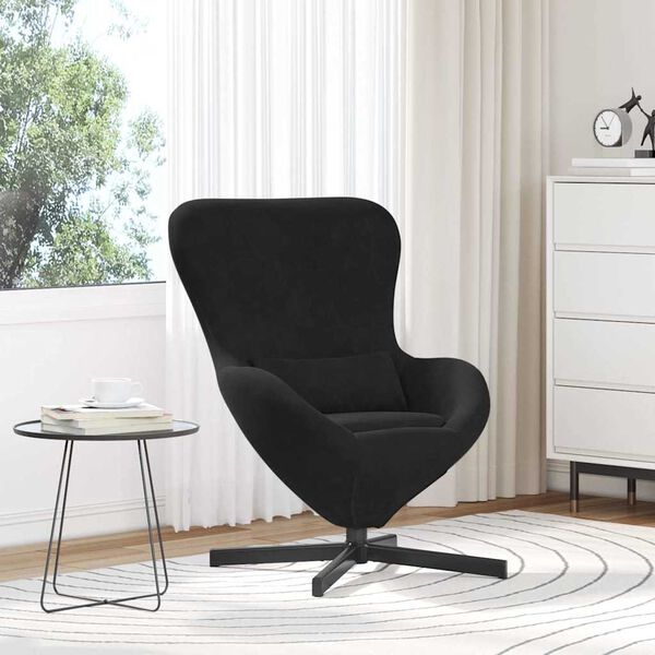 vidaXL Egg Chair Black 63 x 73 x 90 cm Velvet