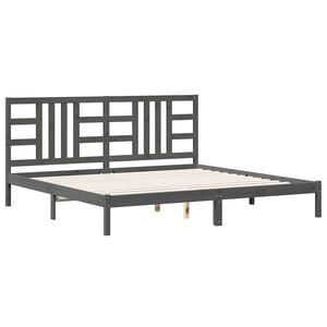 vidaXL Bed Frame without Mattress Grey 200x200 cm Solid Wood