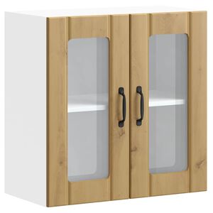 vidaXL Kitchen Wall Cabinet with Glass Door "Lucca" Artisan Oak Engineered Wood