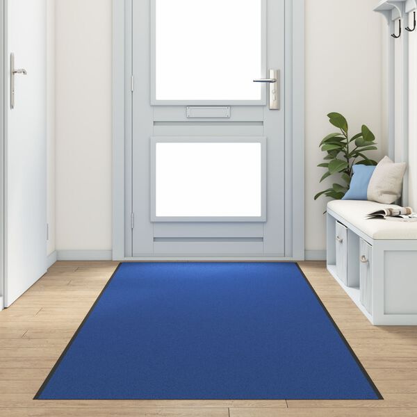 vidaXL Doormat Other Blue and Black 120 x 400 cm Polyamide and PVC