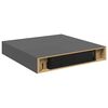 vidaXL Floating Wall Shelf High Gloss Grey 23x23.5x3.8 cm MDF