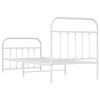 vidaXL Metal Bed Frame without Mattress with Footboard White 90x200cm