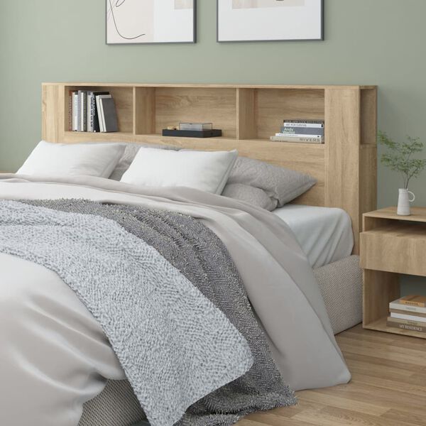 vidaXL Headboard Cabinet Sonoma Oak 200x18.5x104.5 cm