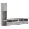 vidaXL 4 Piece TV Wall Units with LED Grey Sonoma Engineered Wood
