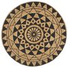 vidaXL Area Rug | Natural and black | Braided jute | 150 cm diameter | Durable