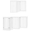 vidaXL Dog Gate with Door Foldable 12 Panels White 600 cm Poplar Wood