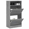 vidaXL Shoe Cabinet Grey Sonoma 60x34x116 Engineered Wood