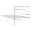 vidaXL Metal Bed Frame without Mattress with Headboard White 75x190cm