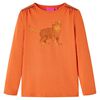 vidaXL Kids' T-shirt with Long Sleeves Burnt Orange 128