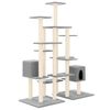 vidaXL Cat Tree with Sisal Scratching Posts Light Grey 145 cm