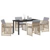 vidaXL Garden Dining Set 5 pcs Beige Poly Rattan