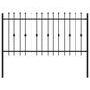 vidaXL Spike Fence Black 200 x 150 cm Powder-Coated Steel