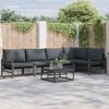 vidaXL Garden Sofa Set with Cushion 6 pcs Black Steel