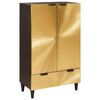 vidaXL Side Cabinet Black and Gold 60 x 33.5 x 100 cm Solid Mango Wood