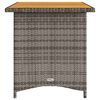 vidaXL Garden Table with Wooden Top Grey 110x68x70 cm Poly Rattan