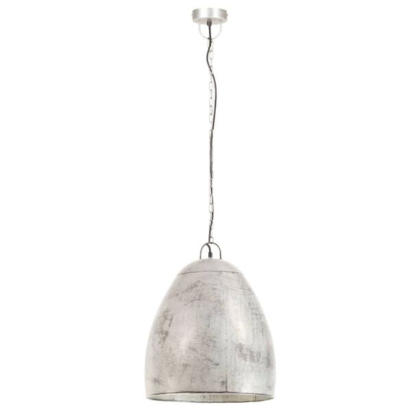 vidaXL Industrial Hanging Lamp 25 W Silver Round 42 cm E27