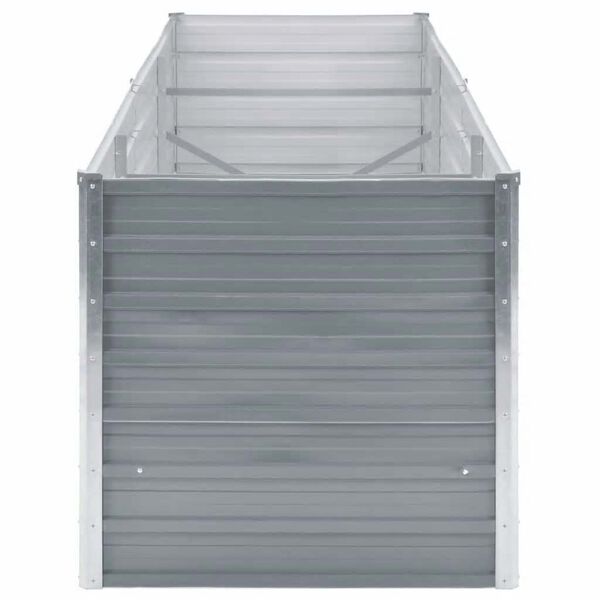 vidaXL Garden Raised Bed Galvanised Steel 240x80x77 cm Grey