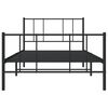 vidaXL Metal Bed Frame without Mattress with Footboard Black 90x200cm