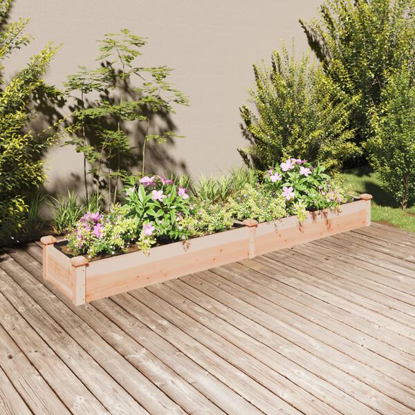 vidaXL Garden Raised Bed with Liner 240x45x25 cm Solid Wood Fir