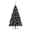 vidaXL Artificial Pre-lit Christmas Tree Black 180 cm PVC
