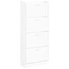 vidaXL Shoe Cabinet White 63x24x147 cm Engineered Wood