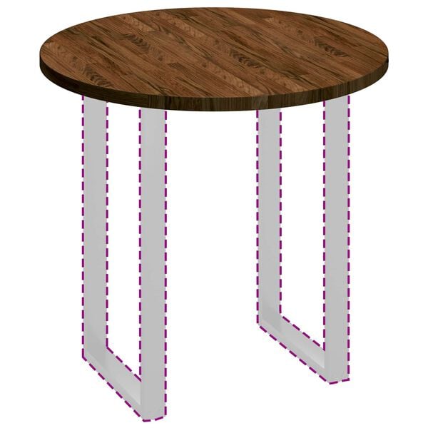 vidaXL Table Top Dark Brown &Oslash; 80 x 2.5 cm Solid Oak Wood