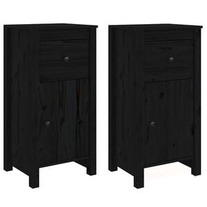 vidaXL Sideboard | Set of 2 | Black | Solid pine wood | Medium | Sideboard
